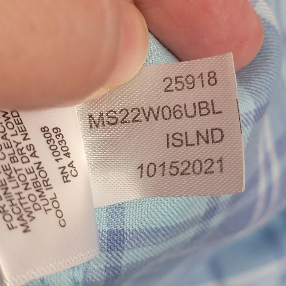 Peter Millar Mens XXL Blue Plaid Island Shirt Long Sleeve Cotton Button Down - Picture 10 of 12